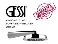 Mobile per il bagno Gessi Cono soffione anticalcare a parete, orientabile, finitura cromo 45151 031 completo di braccio doccia a prezzi outlet