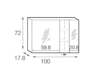Mobile bagno Sospeso Specchio contenitore titus new Mastella a prezzo scontato