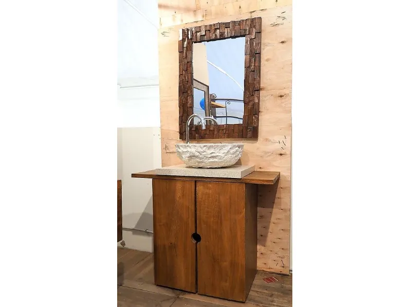 Mobile bagno in teak massello, outlet etnico, scontato.