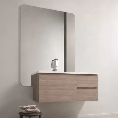 Mobile bagno in legno modello Bagno con base sospesa e specchiera di Artigianale a prezzo scontato