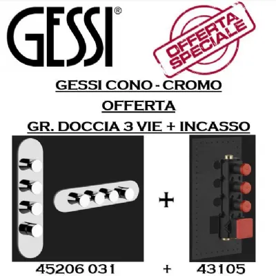 Mobile per la sala da bagno Gessi Cono gruppo doccia 3 vie termostatico parte esterna 45206 031 + parte incasso 43105 a prezzo scontato