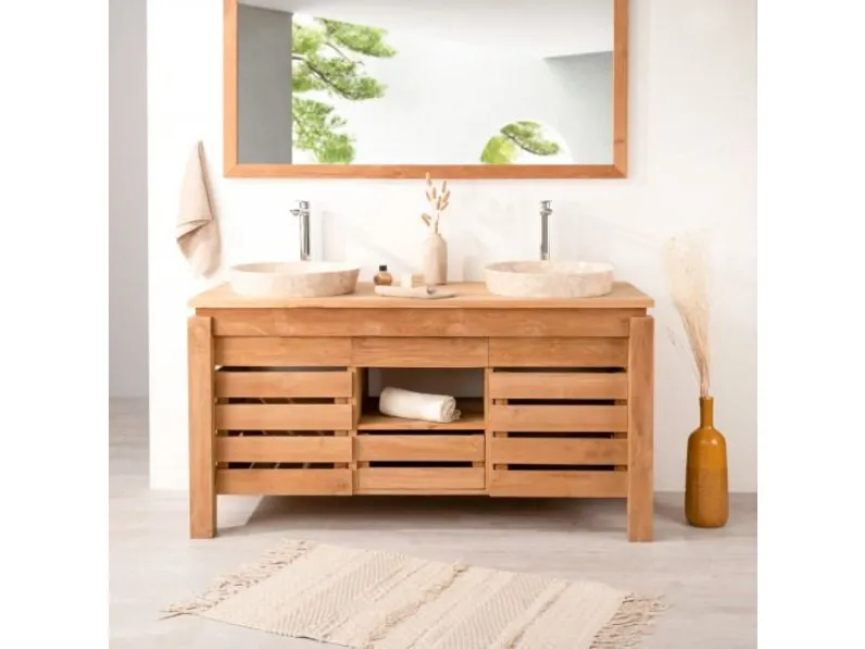 Mobile per la sala da bagno Outlet etnico Mobile bagno teak in Offerta Outlet