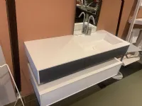 Mobile bagno Unico top sospeso corian + cassettiera l.120 p.50 cm Rexa SCONTATO a PREZZI OUTLET