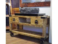 Mobile bagno recicle industrial con ruote iron india design ferro e legno in offerta nuovimondi 