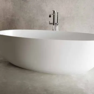 VASCA bagno FREE STANDING - Idea group ROUND MINERALMARMO BIANCO LUCIDO con un ribasso del 30%