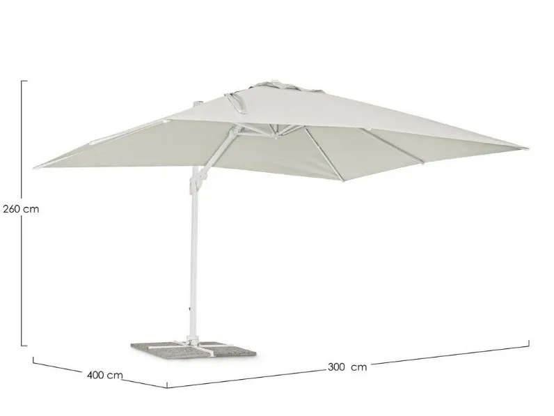 Bizzotto SYROS – Ombrellone Quadrato 3x4 Metri – Telo Parasole Naturale - 2