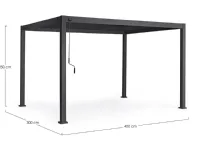 Bizzotto Pergola ocean 3 x 4 antracite: arredo giardino con forte sconto