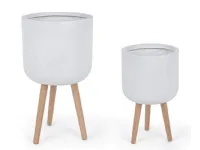 Arredo Giardino Bizzotto Set2 vaso modern to treppiede bianco con uno sconto esclusivo