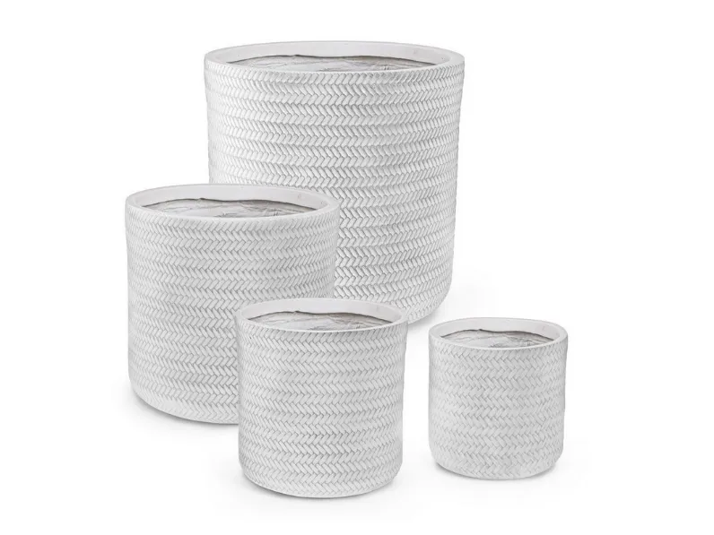 Arredo Giardino Bizzotto Set4 vaso tressage cil bianco con uno sconto esclusivo