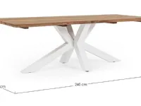 Arredo Giardino Tavolo ramsey 240 x 100 cm in teak riciclato bianco - bizzotto Bizzotto a prezzo scontato