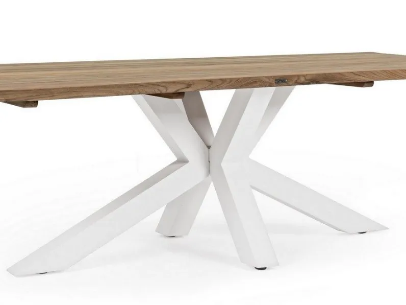 Arredo Giardino Tavolo ramsey 240 x 100 cm in teak riciclato bianco - bizzotto Bizzotto a prezzo scontato