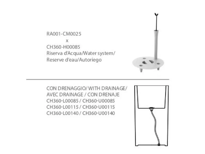 Arredo Giardino Collezione esclusiva Lyxo vaso cache-pot assia 115cm A PREZZI OUTLET