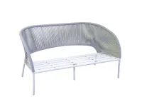 Arredo Giardino Collezione esclusiva Salotto alluminio harlem 2 posti bianco con cuscini antracite - vacchetti a prezzo ribassato