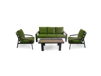 Arredo Giardino Collezione esclusiva Salotto riverside alluminio antracite con cuscini verde - vacchetti a prezzo scontato