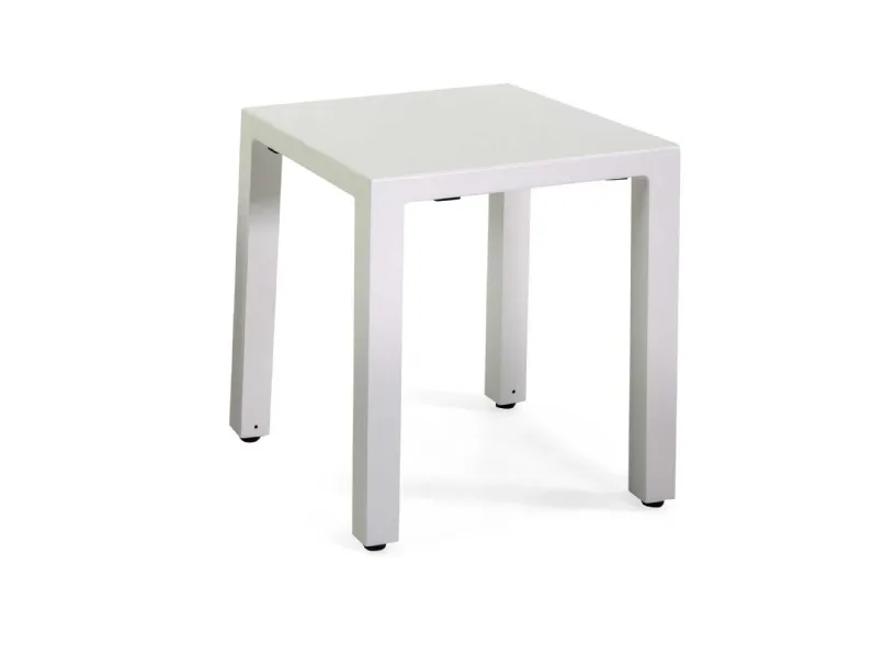 Arredo Giardino Collezione esclusiva Tavolino basso alluminio alma bianco cm 35x35h42 - vacchetti a prezzo scontato