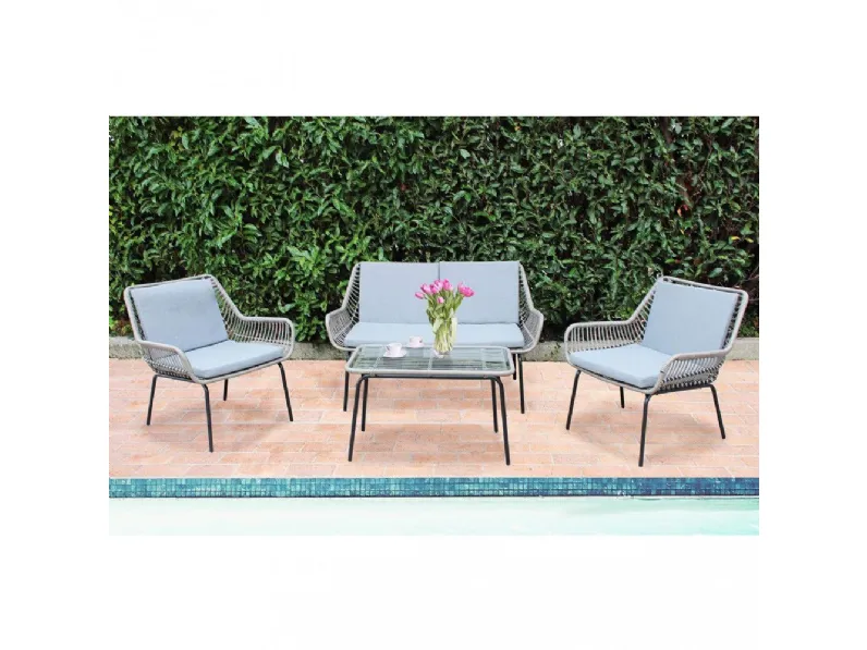 Arredo Giardino Cosma outdoor living Salotto mombasa con cuscini con uno sconto esclusivo