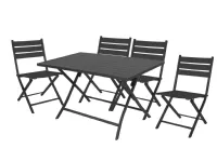 Arredo Giardino Cosma outdoor living Set tavolo alabama 130 x 77 pieghevole con 4 sedie alabama antracite con un ribasso esclusivo