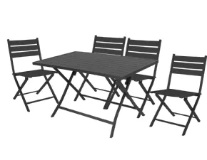 Arredo Giardino Cosma outdoor living Set tavolo alabama 130 x 77 pieghevole con 4 sedie alabama antracite con un ribasso esclusivo