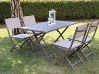 Arredo Giardino Cosma outdoor living Tavolo pieghevole alabama 130 x 77 con 4 sedie georgia taupe - cosma con uno sconto esclusivo