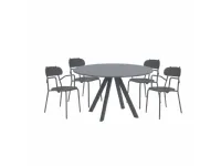 Arredo giardino Vermobil Daisy 130 grigio con 4 poltroncine fox a prezzo scontato