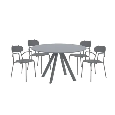 Arredo Giardino Vermobil Daisy 130 grigio con 4 poltroncine fox con un ribasso esclusivo