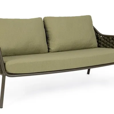 Mobile giardino Divano 2 posti everly verde oliva  di Bizzotto a prezzi convenienti