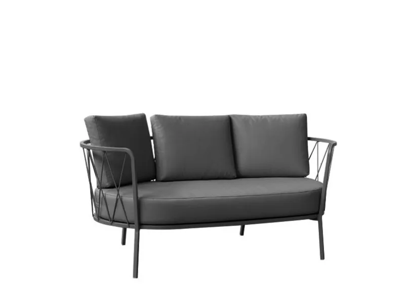 Arredo giardino Vermobil Divano daisy grigio antico - 2 posti cuscini grigio spalmato A PREZZI OUTLET