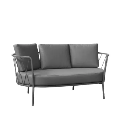 Arredo giardino Vermobil Divano daisy grigio antico - 2 posti cuscini grigio spalmato A PREZZI OUTLET