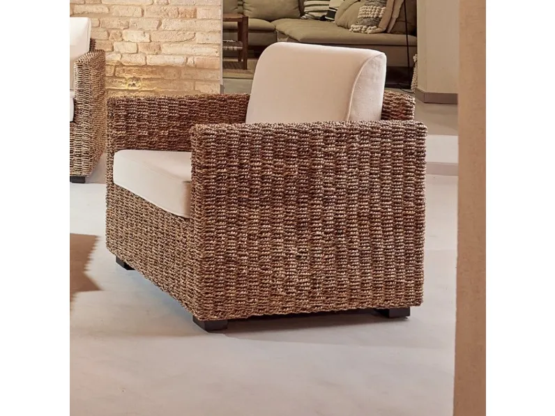 Divano small box rattan naturale Outlet etnico a prezzo scontato Arredo Giardino