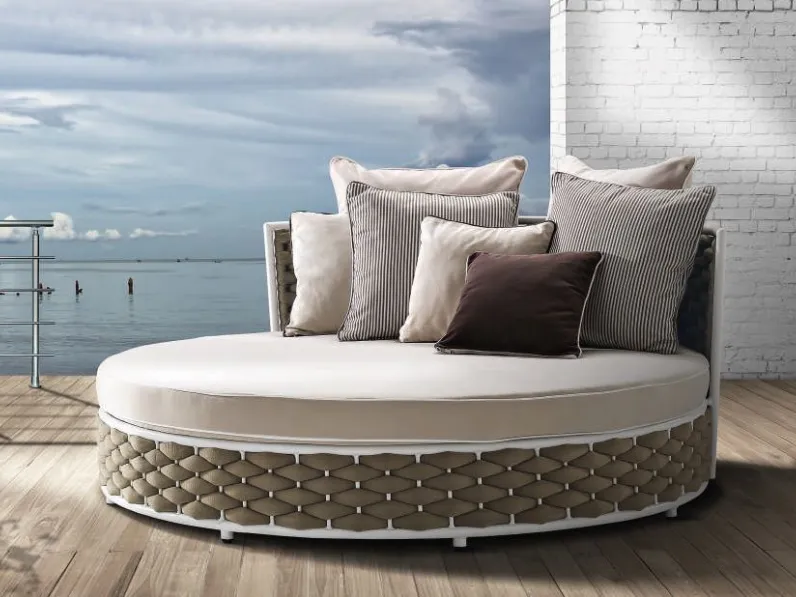 Md work Letto rotondo per esterno completo di materasso e cuscineria : arredo giardino a prezzi convenienti