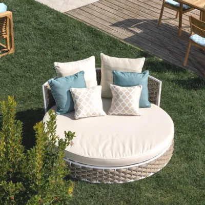 Md work Letto rotondo per esterno completo di materasso e cuscineria : arredo giardino a prezzi convenienti