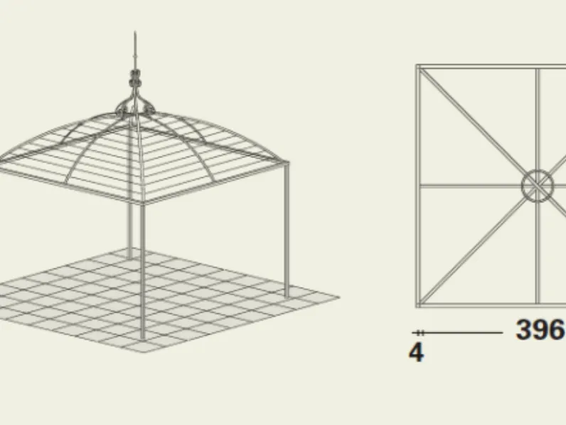 Arredo Giardino: Padiglione in ferro zincato Veneziano MD Work a prezzo scontato!