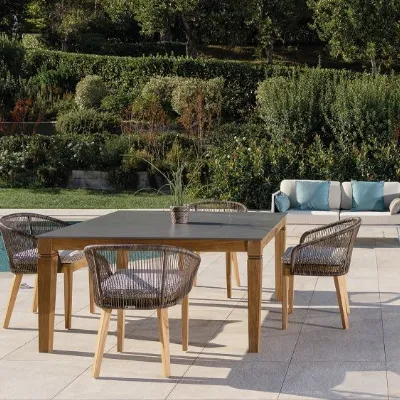 Offerta: Tavolo Giardino Quadrato in Teak Ceramica Md Work