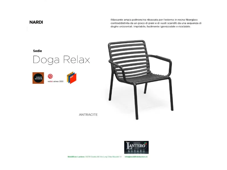 Arredo giardino  poltrone dogarelax Nardi OFFERTA OUTLET - 29%