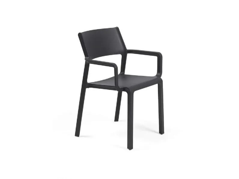 Arredo giardino Nardi Sedia trill armchair antracite con braccioli a prezzo scontato