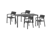 Arredo giardino Nardi Tavolo cube 140 x 80 con 4 poltroncine trill antracite A PREZZI OUTLET