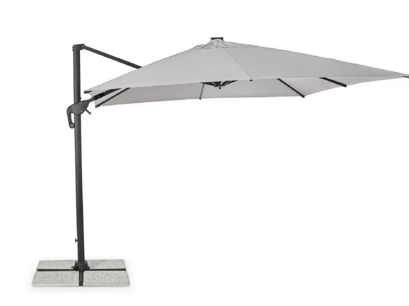 Bizzotto Ombrellone ines 3x3 grigio chiaro: arredo giardino in offerta