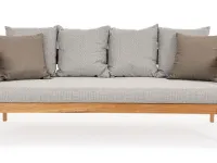 Arredo Giardino Divano 3p kobo teak  Outlet etnico OFFERTA OUTLET
