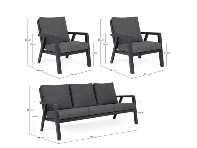 Arredo Giardino Bizzotto Salotto 3 pezzi truman bizzotto a prezzo scontato