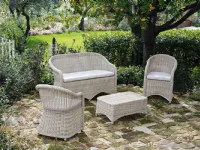 Salotto etnico 4pz. Outlet. Giardino arredato a prezzo scontato.