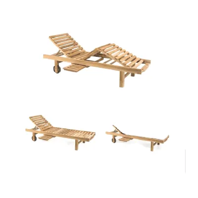 Arredo giardino Md work Sdraio vero teak naturale  A PREZZI OUTLET