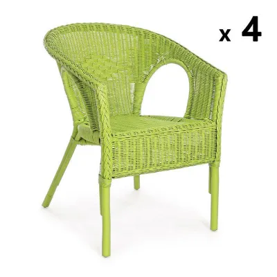 Arredo Giardino Set 4 poltrona alliss verde Bizzotto a prezzo scontato