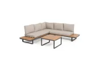 Arredo Giardino Outlet etnico Set salotto angolare zelmar antracite a prezzo scontato