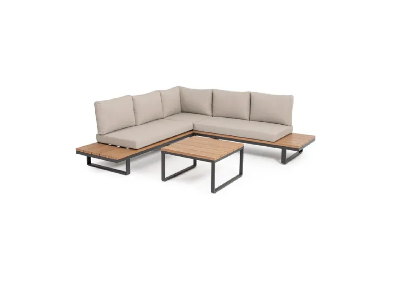 Arredo Giardino Outlet etnico Set salotto angolare zelmar antracite a prezzo scontato