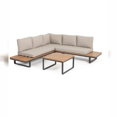 Arredo Giardino Outlet etnico Set salotto angolare zelmar antracite a prezzo scontato