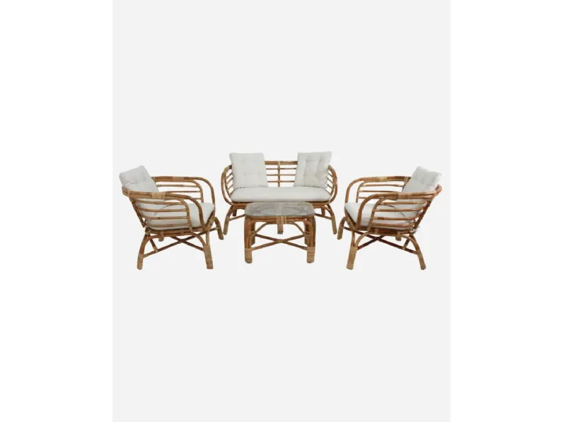 Arredo giardino Outlet etnico Set salotto belize rattan A PREZZI OUTLET