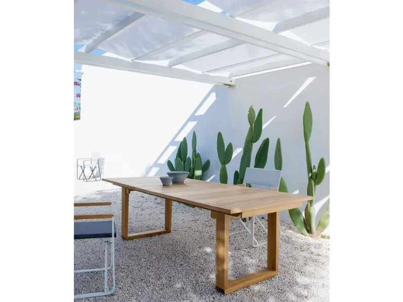 Arredo Giardino Tavolo allungabile luxury esterno vero teak made italy Md work OFFERTA OUTLET