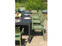 Tavolo allungabile rio 210/280 antracite con 6 poltroncine trill armchair antracite Nardi: arredo giardino a prezzo Outlet
