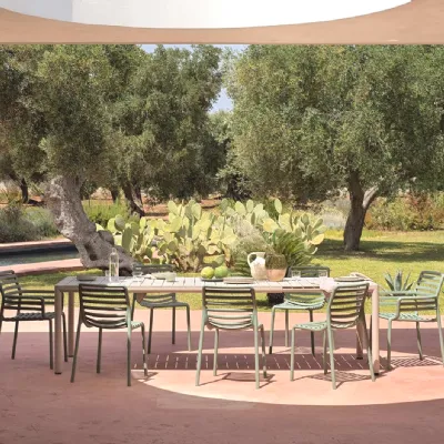 Arredo Giardino Nardi Tavolo allungabile tevere 210/275 corda con 8 poltroncine doga verde menta - nardi a prezzo scontato