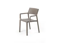 Arredo giardino Nardi Tavolo cube 140 x 80 con 4 poltroncine trill tortora con un ribasso esclusivo